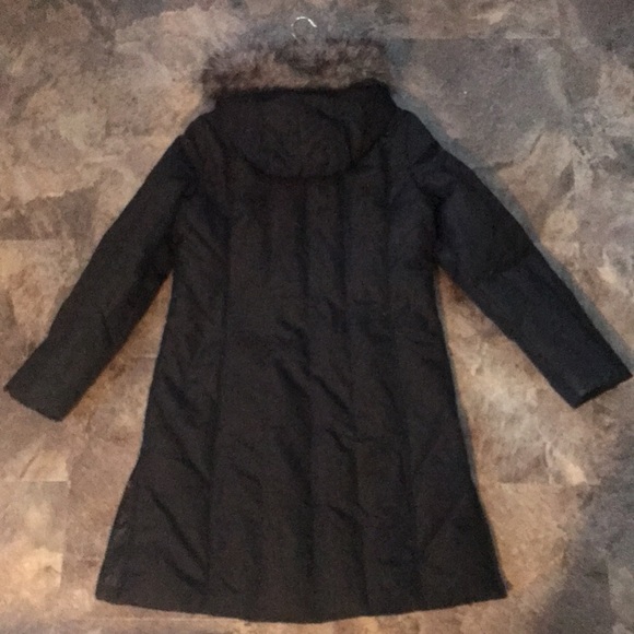 PERRY ELLIS Down Filled Long Black Warm Winter Puffy Parka Coat - Picture 3 of 8